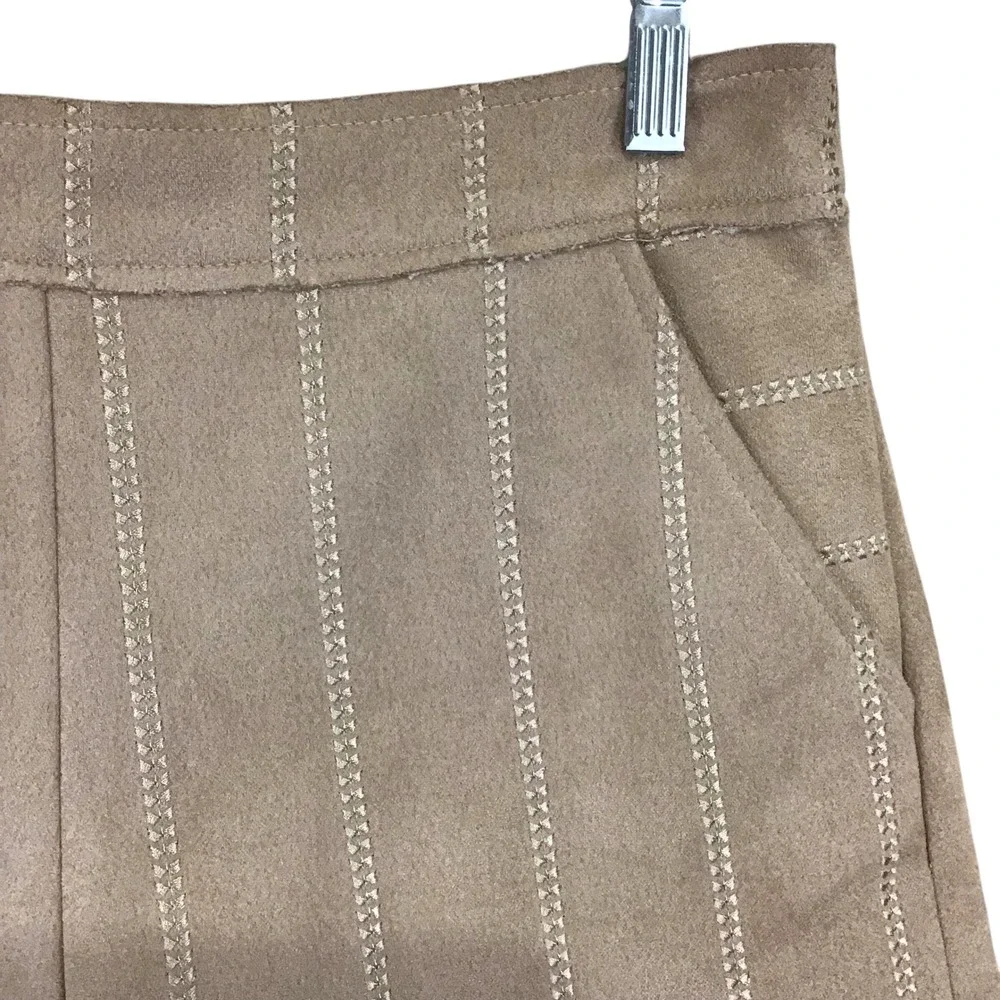 She + Sky Tan Faux‎ Suede High Waisted Shorts L